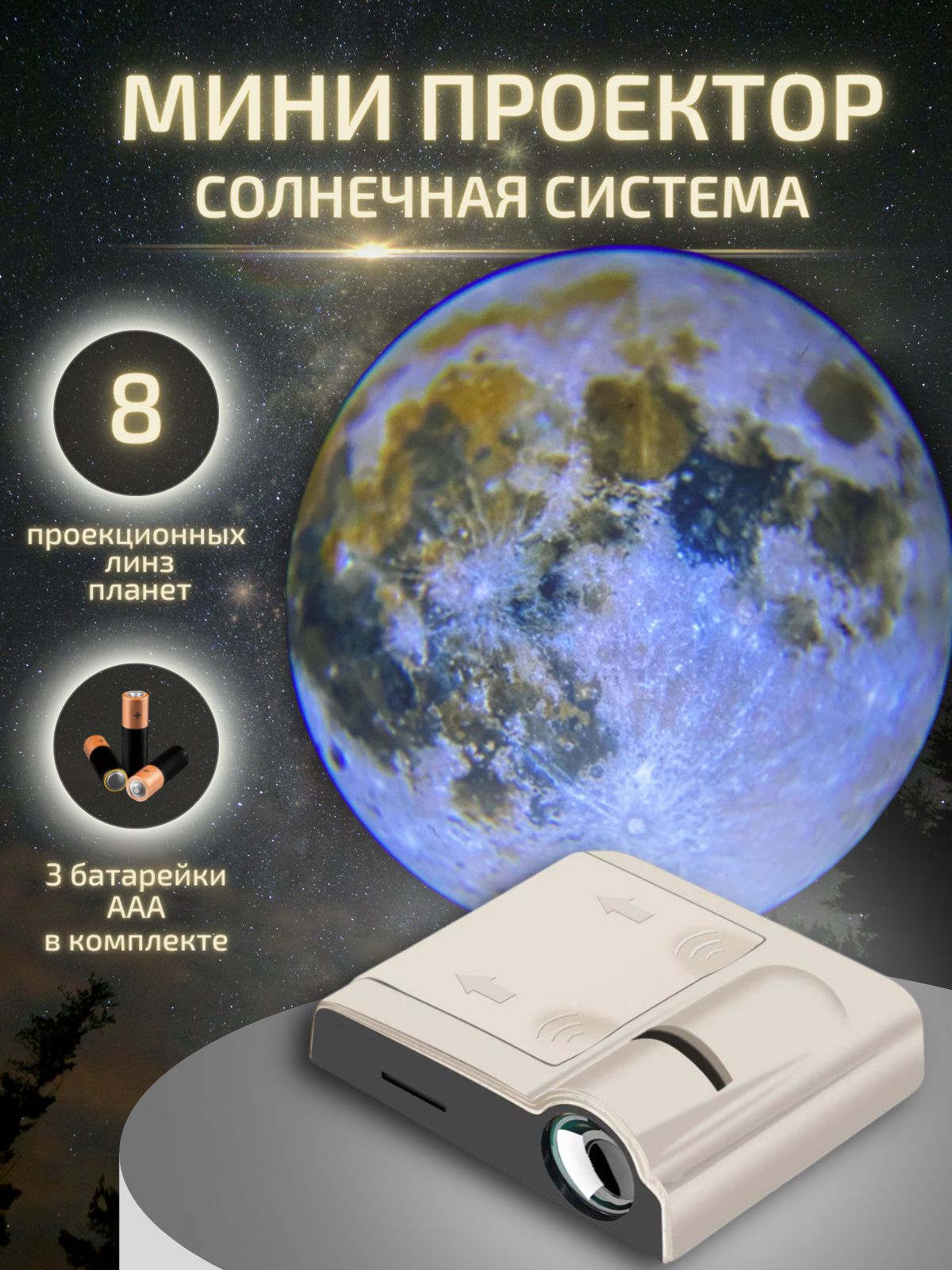 Мини ночник проектор Солнечная система