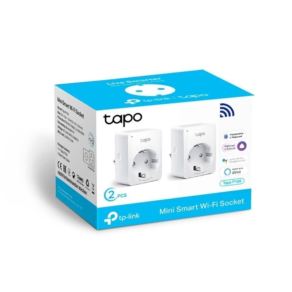 Умная розетка TP-Link Tapo P100 (2-pack)