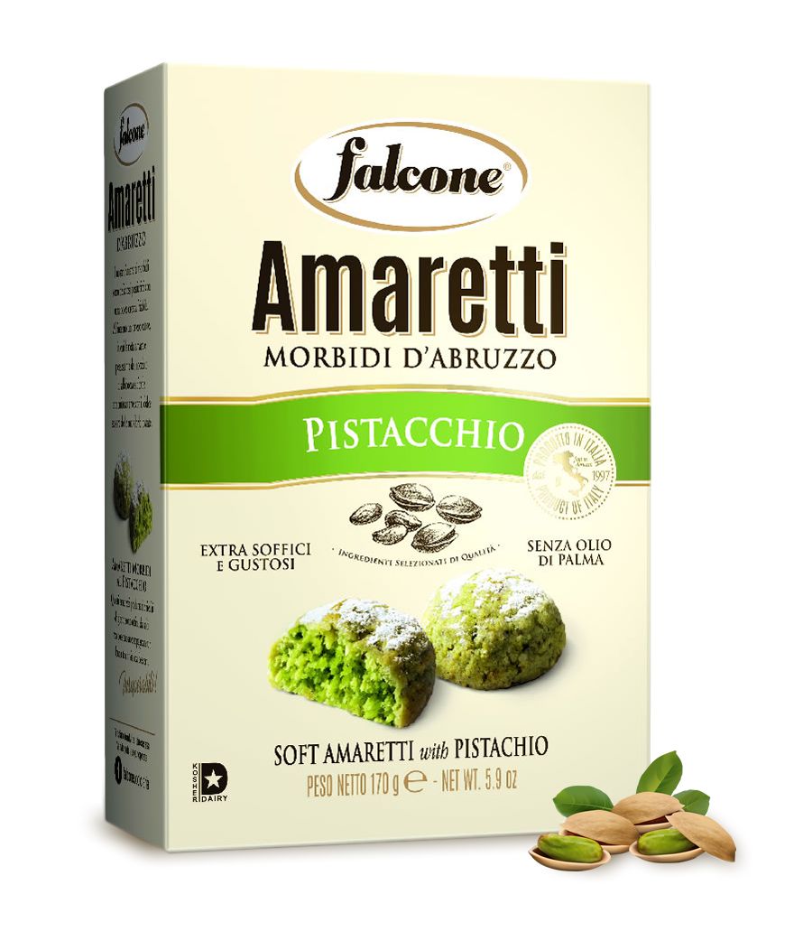 Печенье сдобное Falcone Amaretti (Амаретти) мягкие с фисташками, 170 г, Falcone, Италия