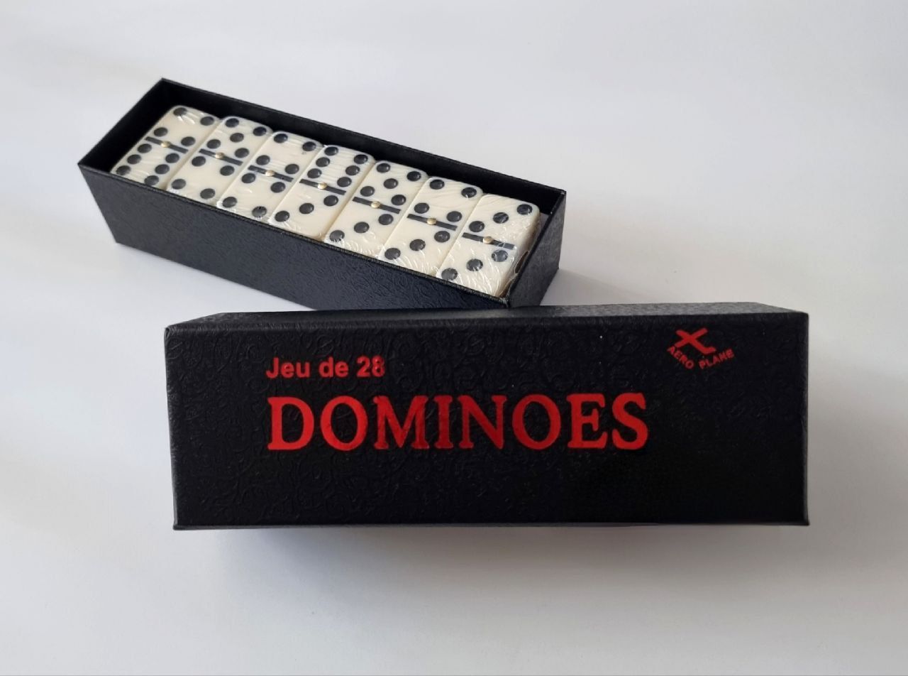 Домино уф. Домино классическое (28 фишек, пластик, в коробке, от 3 лет) ин-7954.