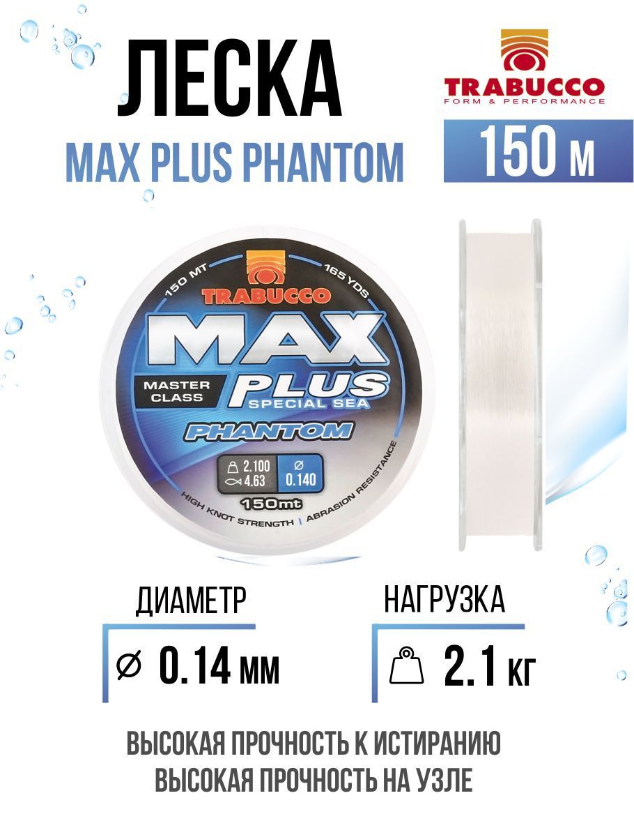 МонолескадлярыбалкиTrabuccoMaxPlusPhantom150mCrystalClear0.14mm2.10kg