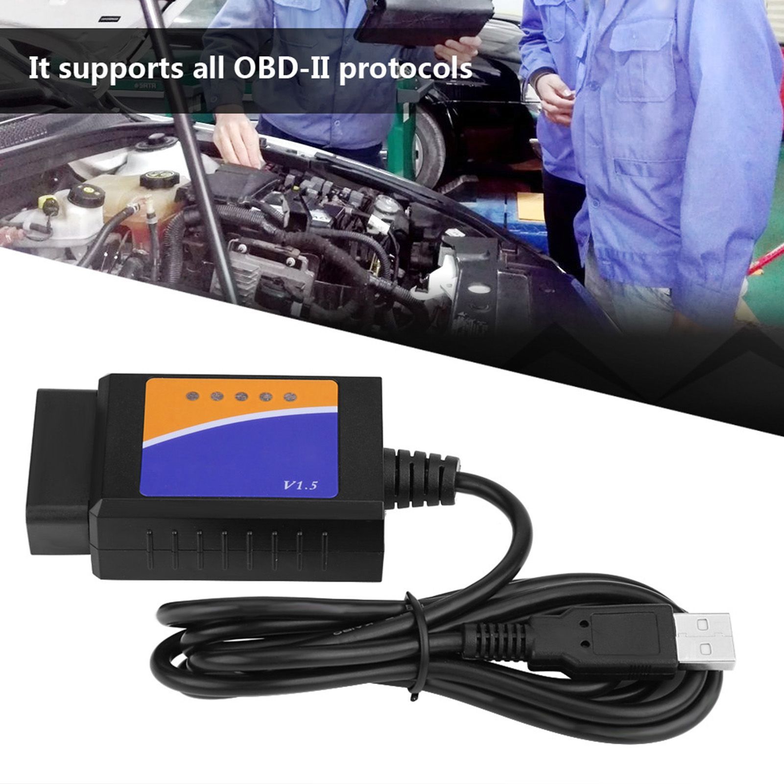 Автомобильный USB-разъем V1.5 OBD2 диагностический кабель интерфейс сканера для Benz Citroen