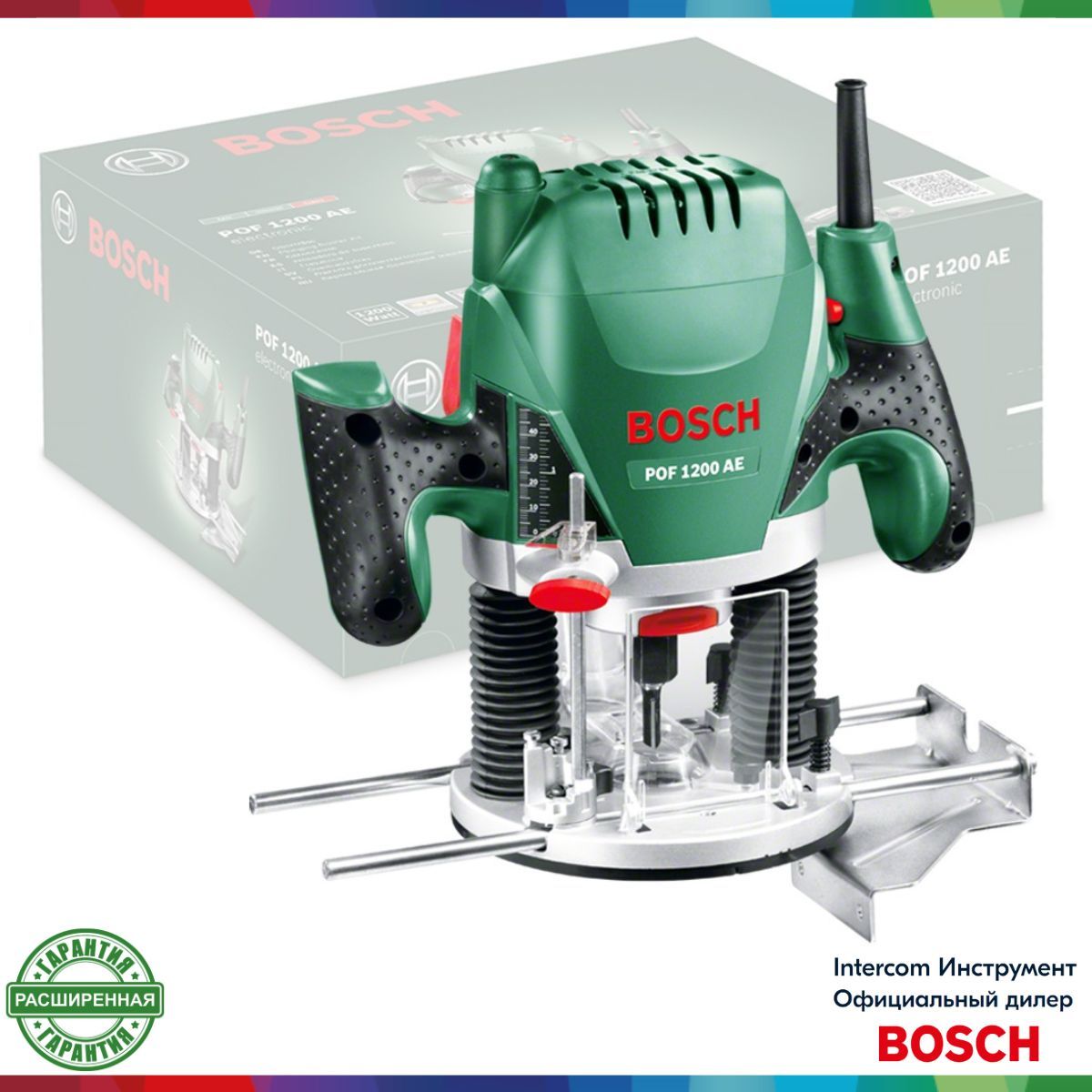 Фрезерная машина Bosch POF 1200 AE (1200 Вт, цанга 6/8 мм, 28000 об/мин,  регул. об.) (060326A100), Intercom 28000 об/мин - купить по выгодным ценам  с доставкой в интернет-магазине OZON (660778732)