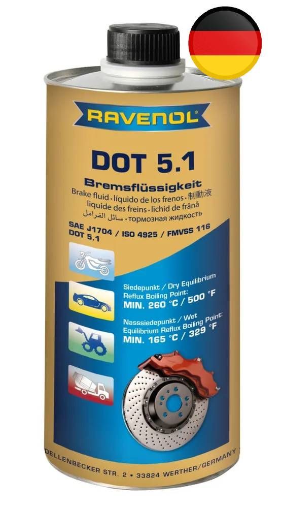 Тормозная жидкость RAVENOL DOT-5.1, 1 л