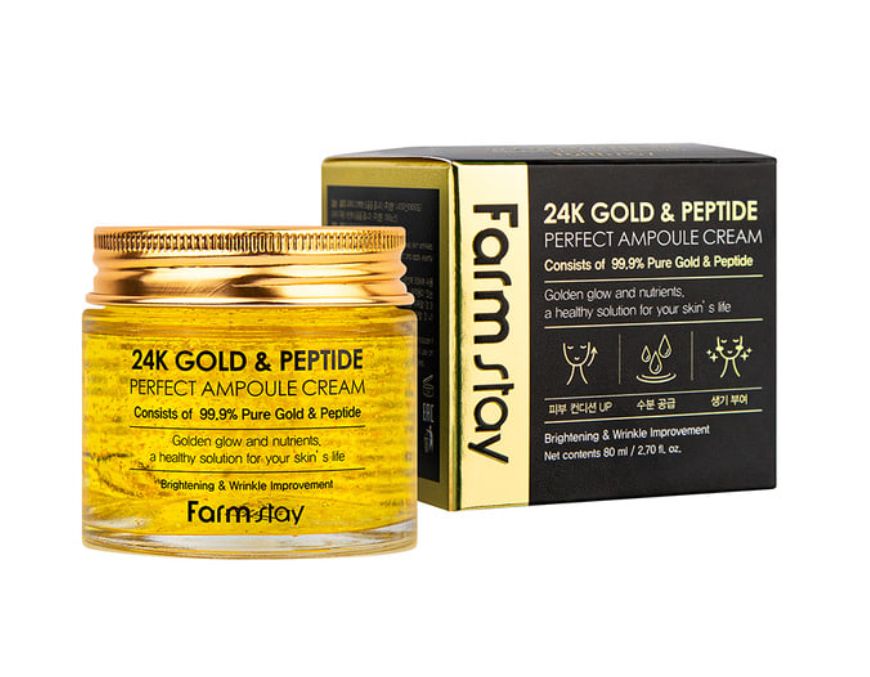 Farmstay 24k Gold & Peptide perfect Ampoule Cream 80ml. 24k Gold Peptide solution Prime Ampoule Cream. Ампульный крем с золотом и пептидами Farmstay 24k Gold & Peptide perfect Ampoule Cream. Farmstay 24k Gold & Peptide Signature Ampoule. Farm stay gold