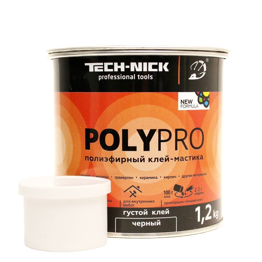 Клей полиэфирный PolyPro (черный/густой) 1,2кг Tech-Nick