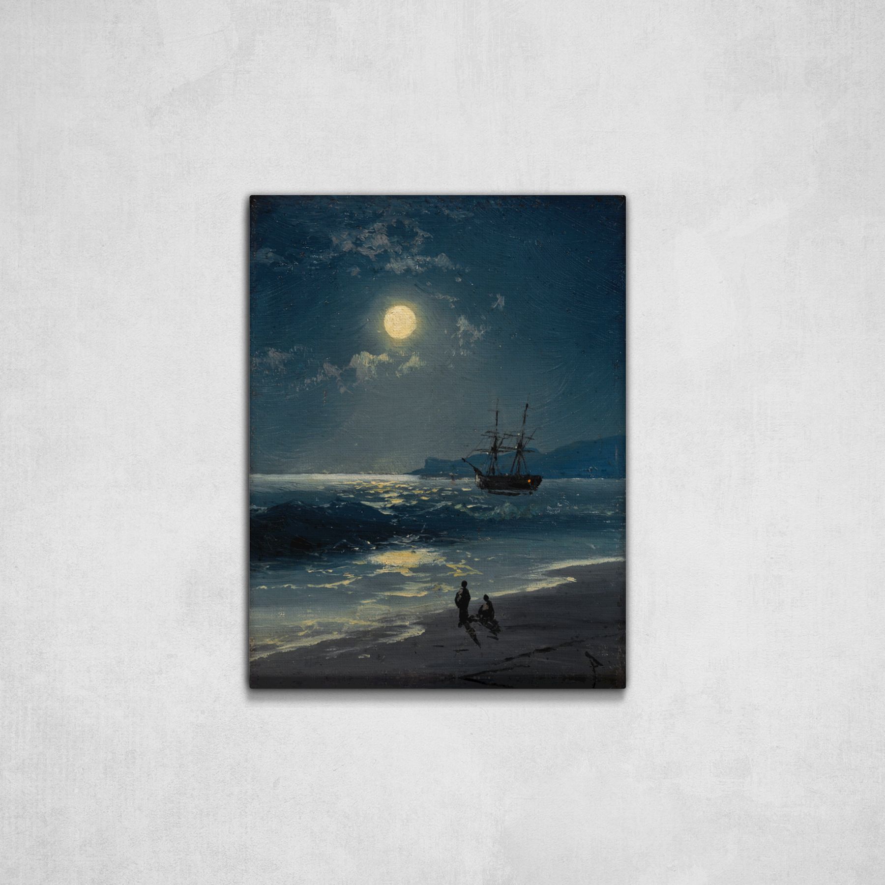 Картина на холсте, Иван Айвазовский Парусный корабль в спокойном море при  лунном свете, 31x40см / Галерейщикъ - купить по низкой цене в  интернет-магазине OZON (249344585)