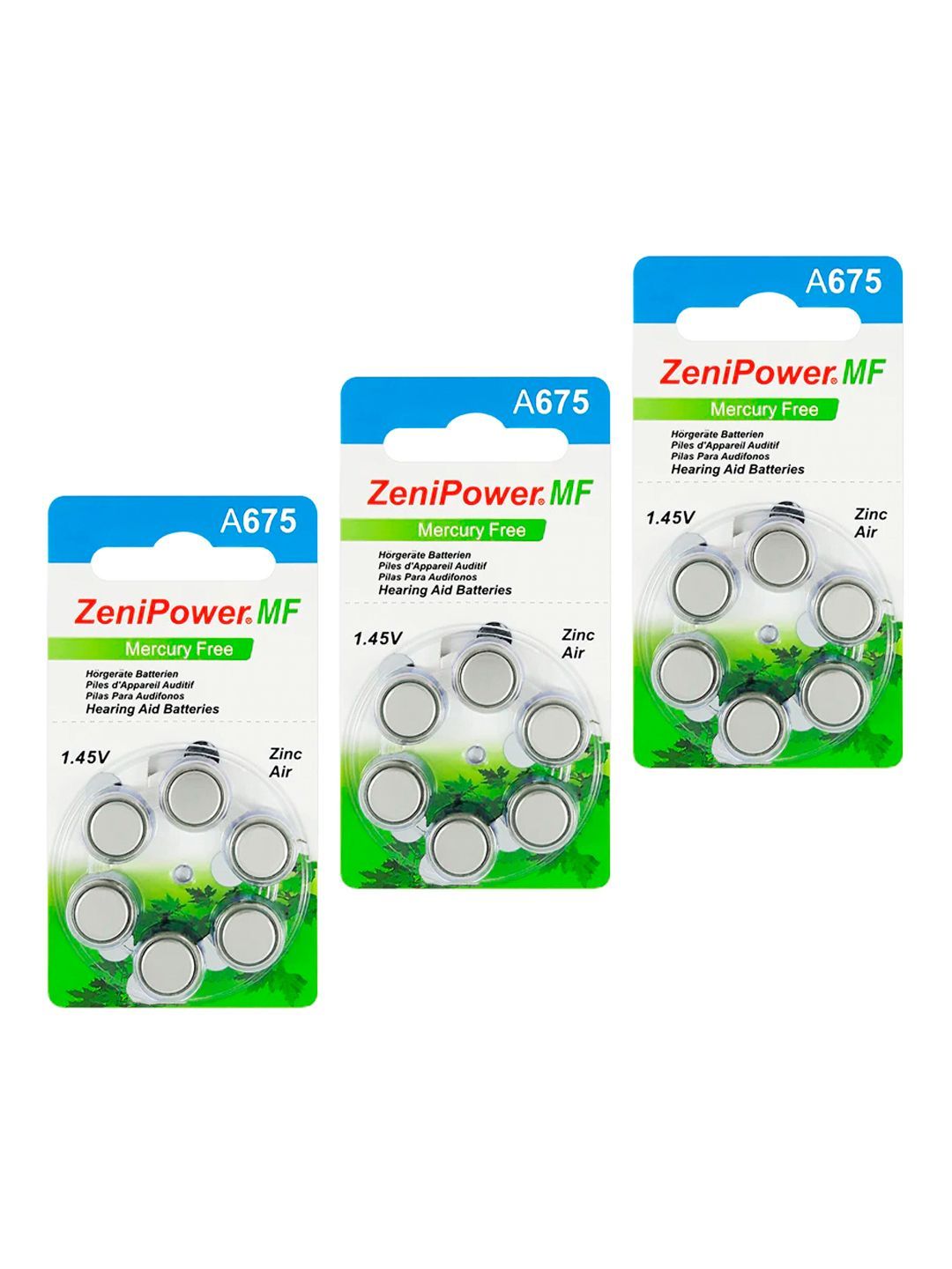 ZeniPowerБатарейкаPR44(ZA675,V675A,DA675),ZincAir(воздушно-цинковый)тип,1,4В,6шт