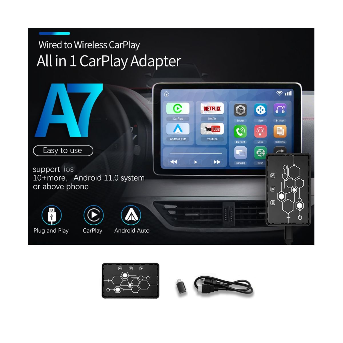 Беспроводной адаптер carplay ai box android auto. Беспроводной адаптер carplay ai box android auto
