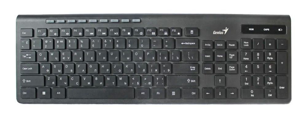 GeniusКлавиатурабеспроводнаябеспроводнаяSlimStar7230black(31310021402),Русскаяраскладка,черный