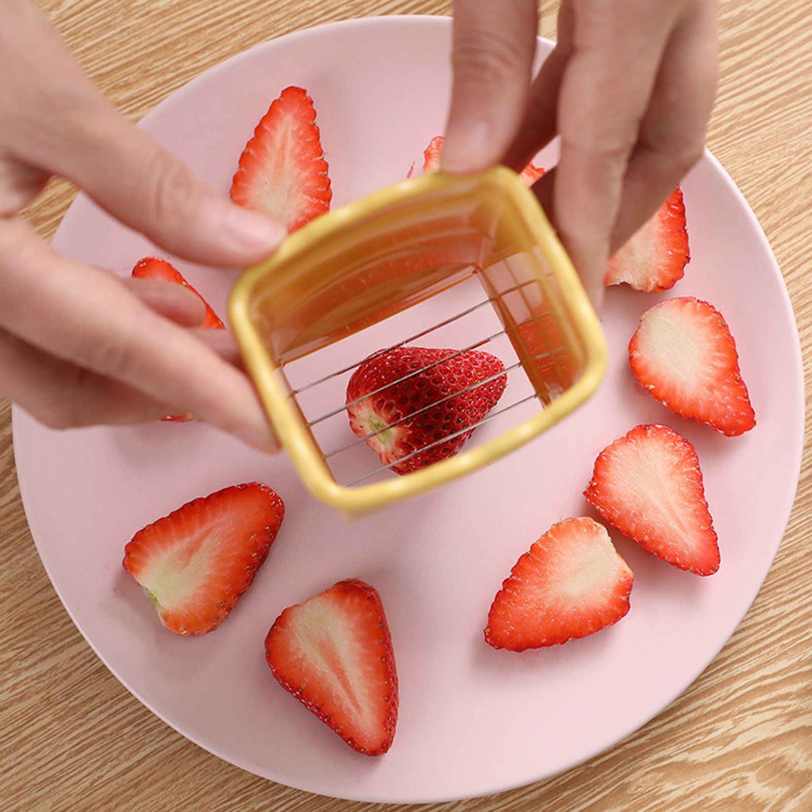 Strawberry Dividers. Cup sliced