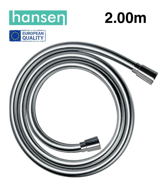 Hansen Silverflex Premium 2.00м шланг для душа в виниловой оплетке, защита от перекручивания, хром