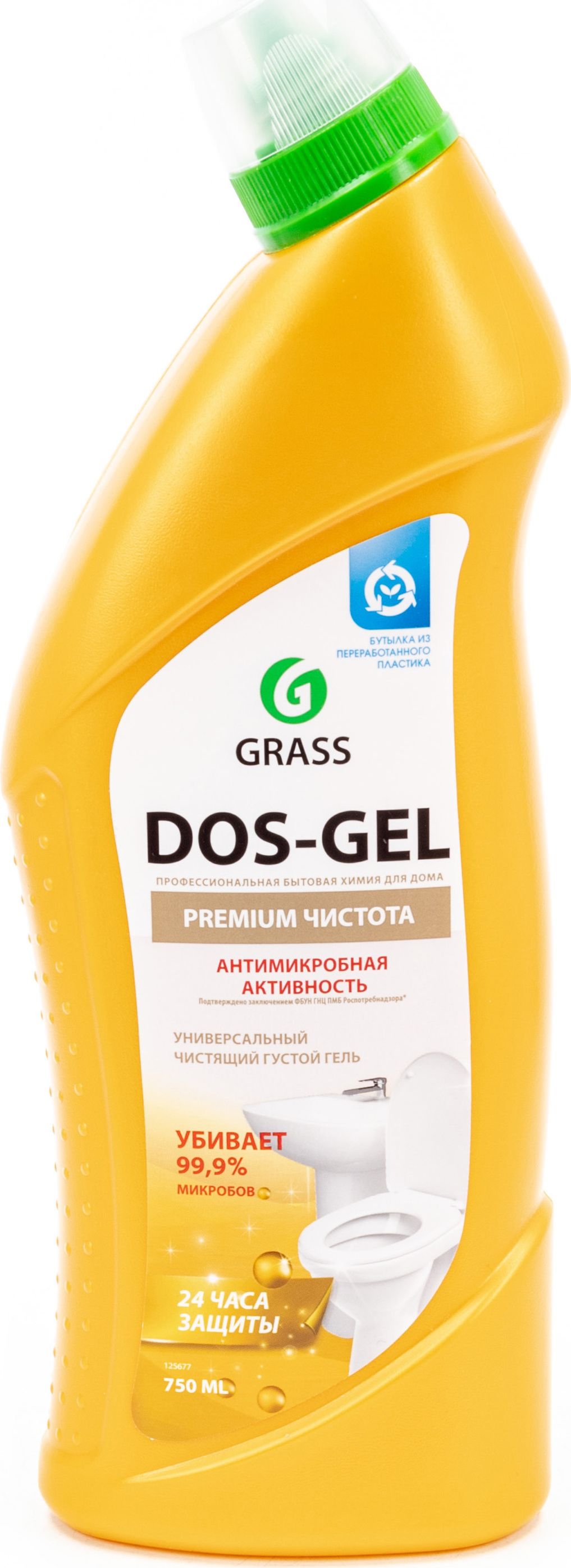 Чистящее средство для ванной и туалета GRASS / Dos Gel Premium против  налета, дезинфицирующее универсальный густой гель, флакон 750мл / бытовая  химия