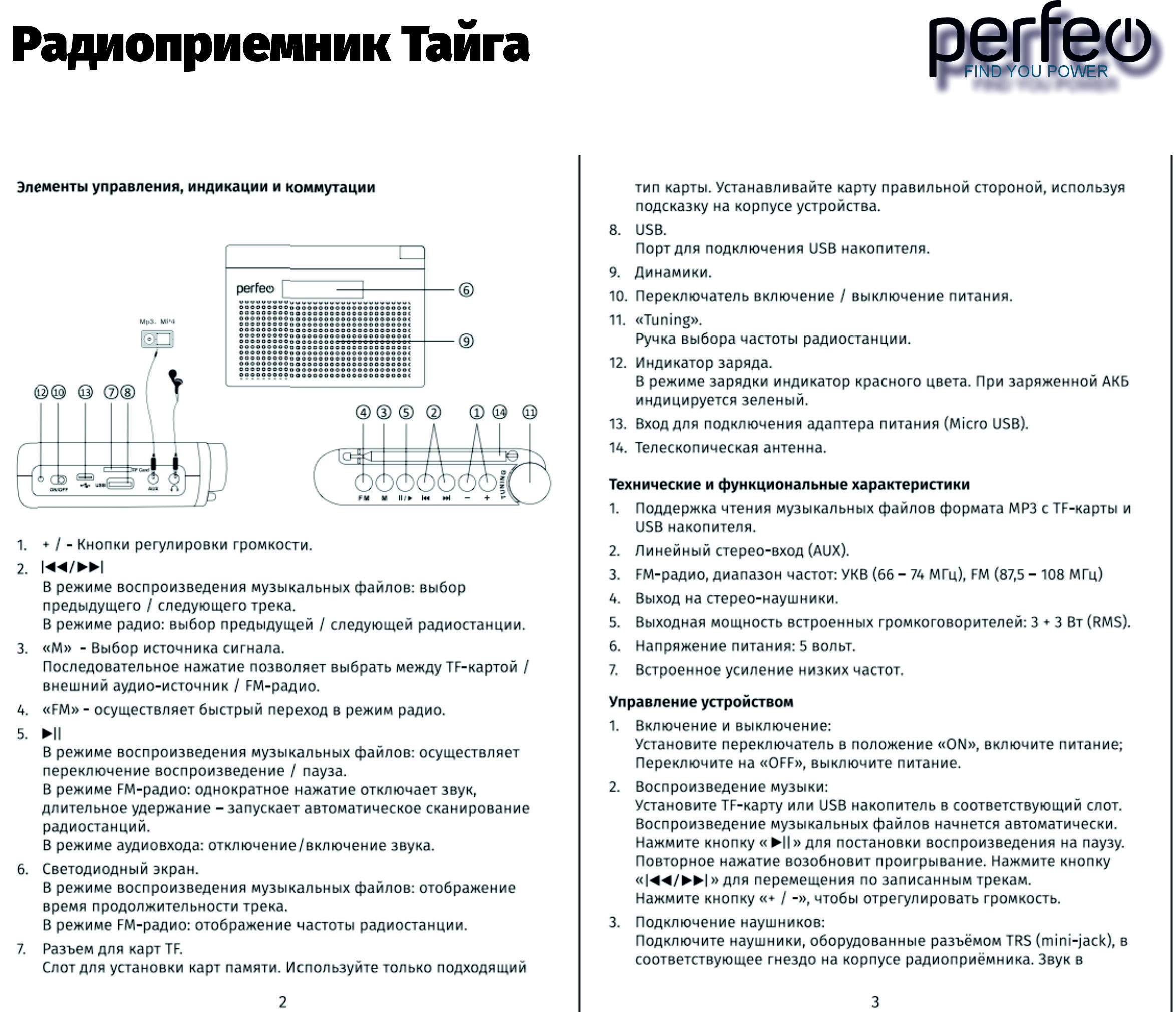 Радиоприемник perfeo схема