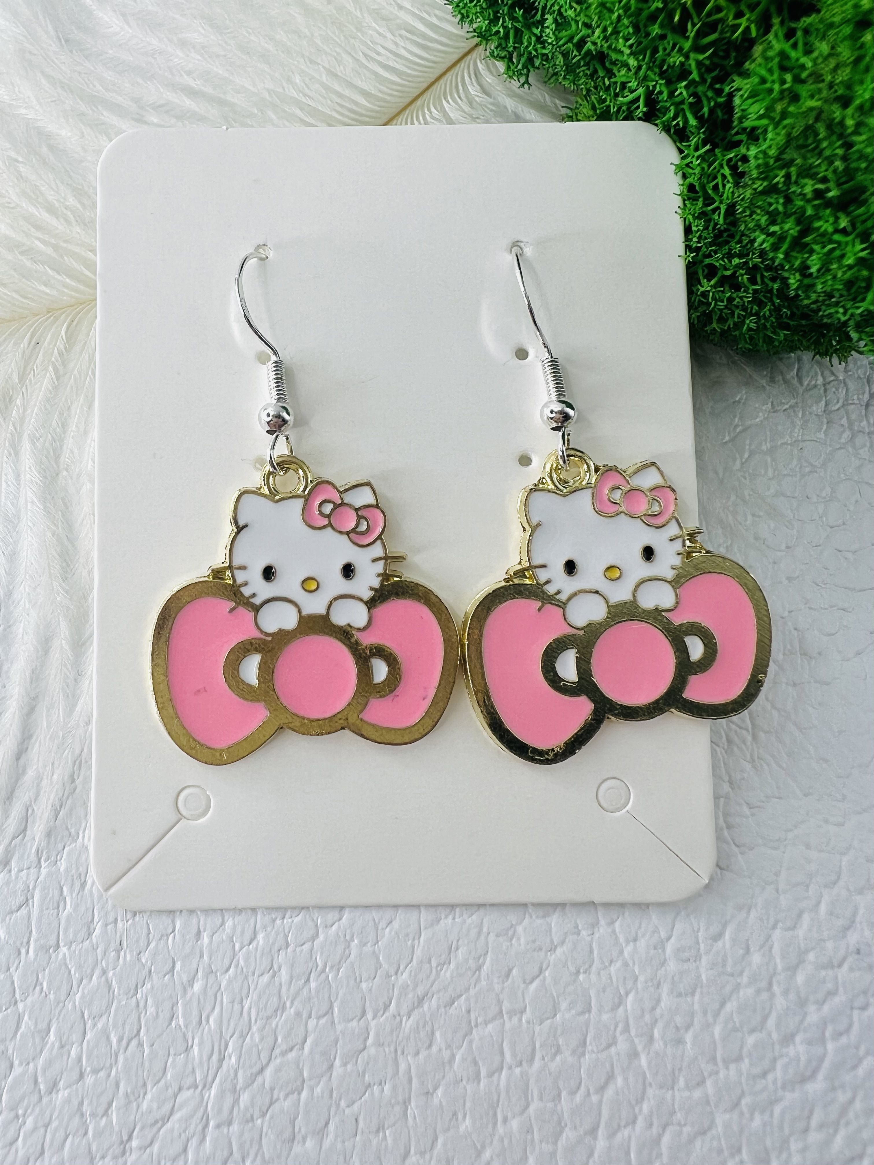 Серьги hello Kitty из глины