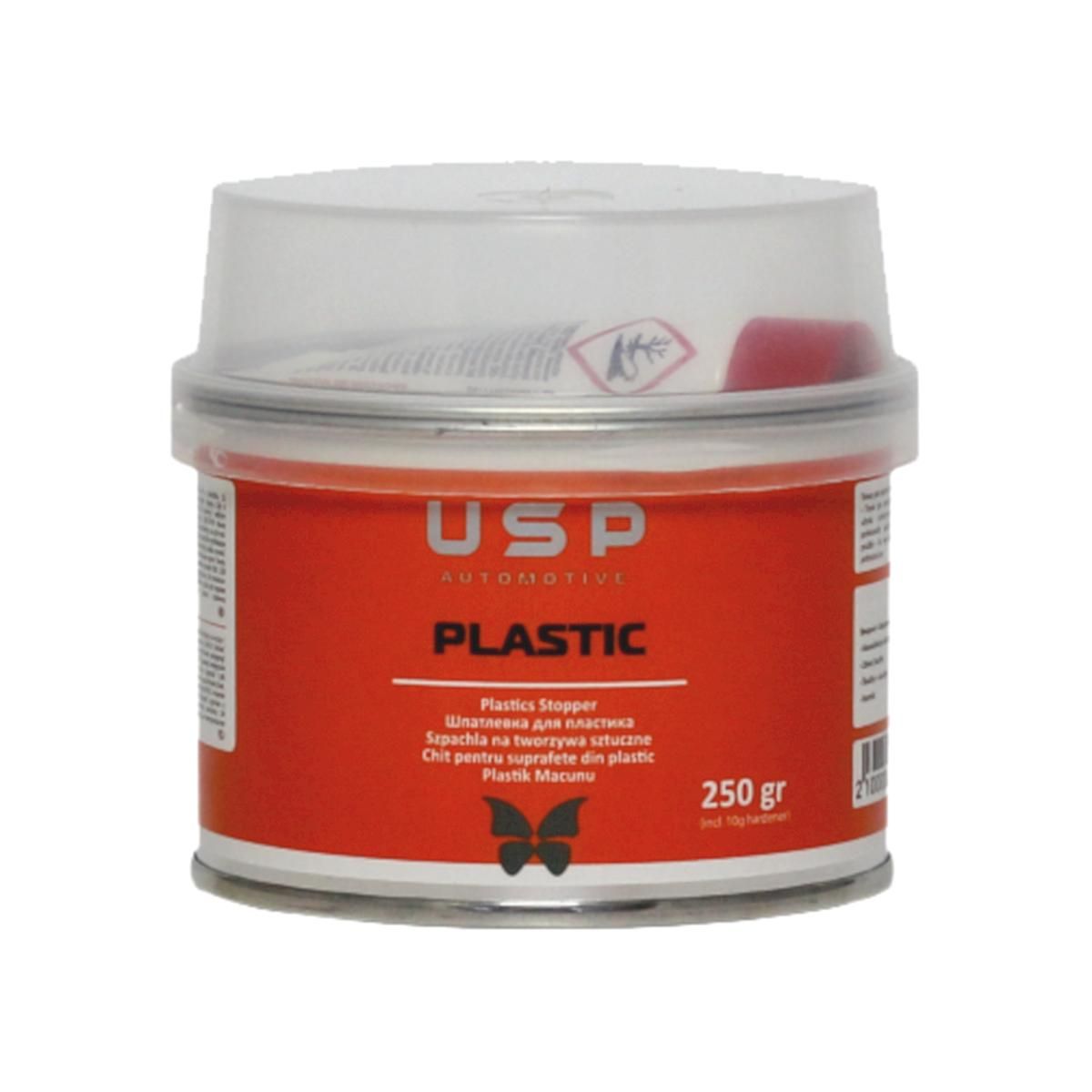 Шпатлевка автомобильная для пластика USP Plastic 0,25 кг.