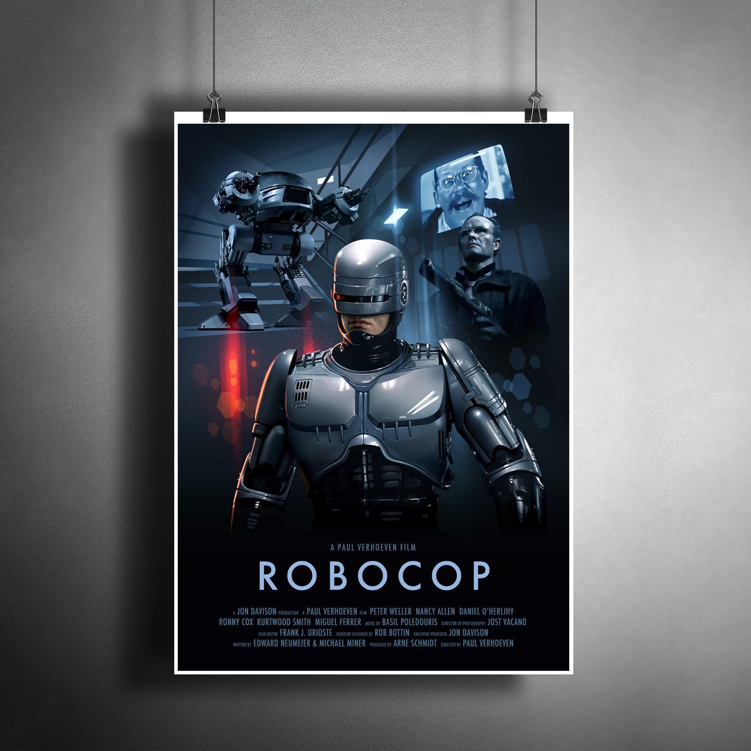 Постер плакат для интерьера "Фильм: Робокоп. Robocop"/ Декор дома, офиса, комнаты A3 (297 x 420 мм)