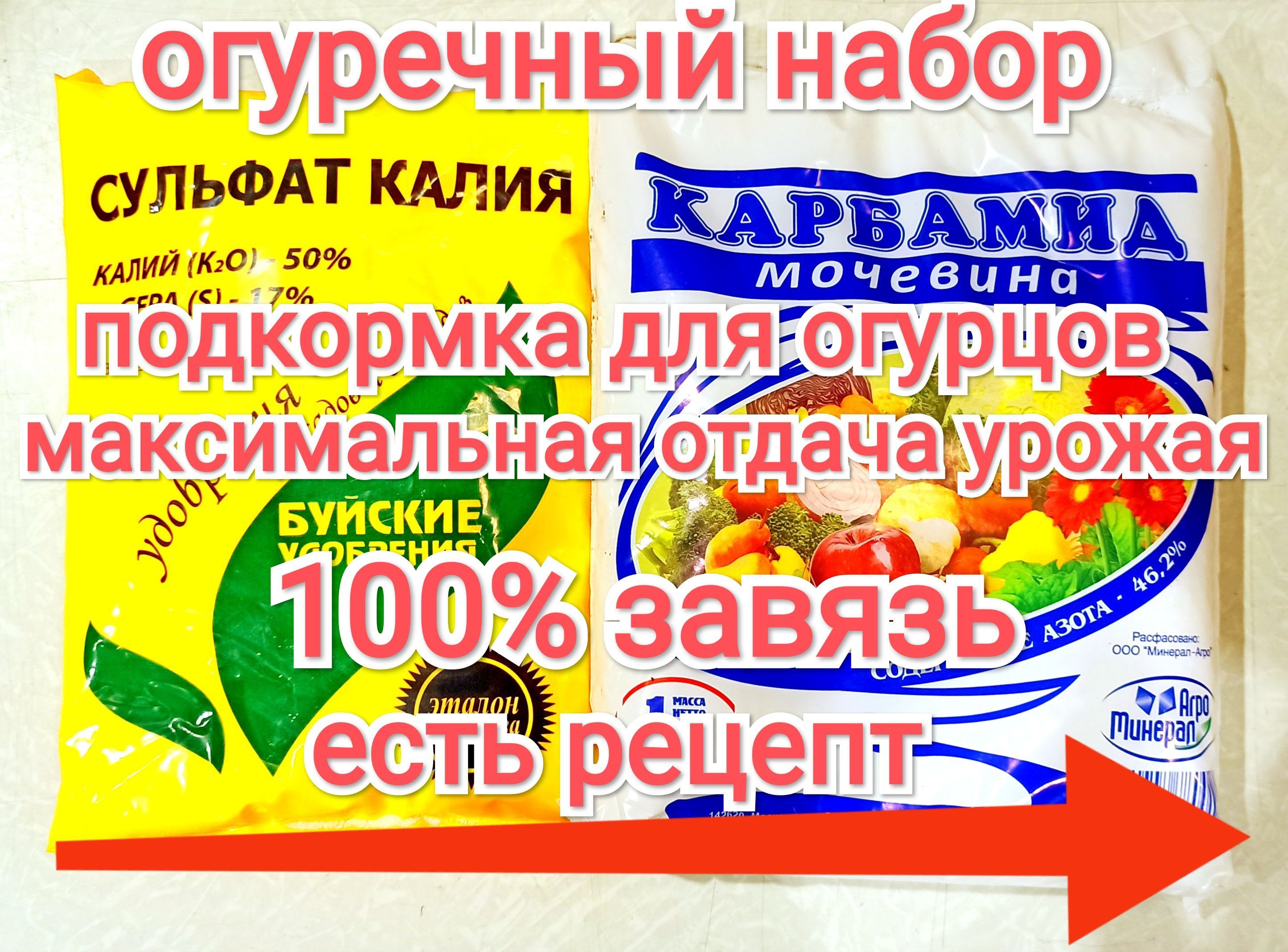 Удобрение для завязи и плодообразования огурцов сульфат калия + карбамид -  купить с доставкой по выгодным ценам в интернет-магазине OZON (1027019745)