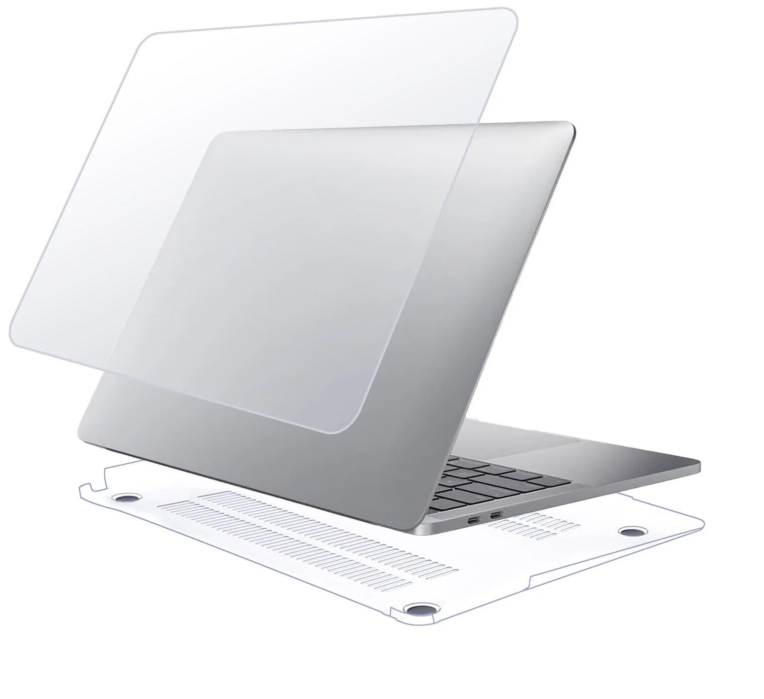 Чехол Gurdini для MacBook Air 15" (2023) (A2941, А3114) Gurdini пластик прозрачный