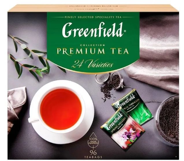 ПодарочныйнаборGreenfieldPremiumTeaCollection,24вида,96штук.Чайныйнабор.