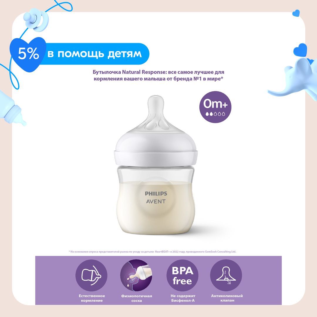 Natural response бутылочка Avent Philips.