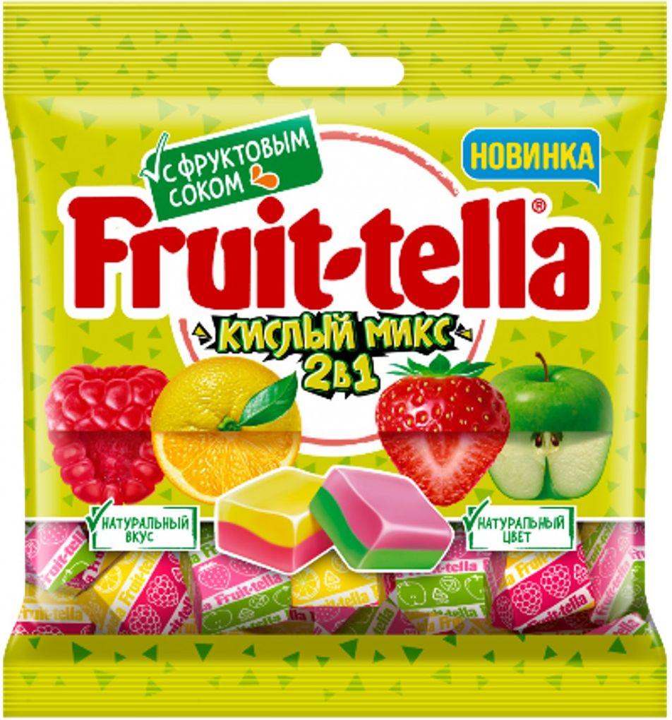 Конфеты Fruittella Кислый Микс, 2в1, 70 г