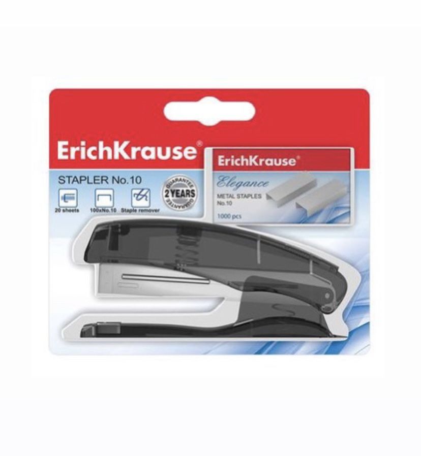 Степлер ErichKrause Elegance №10, 1 шт, скобы в комплекте