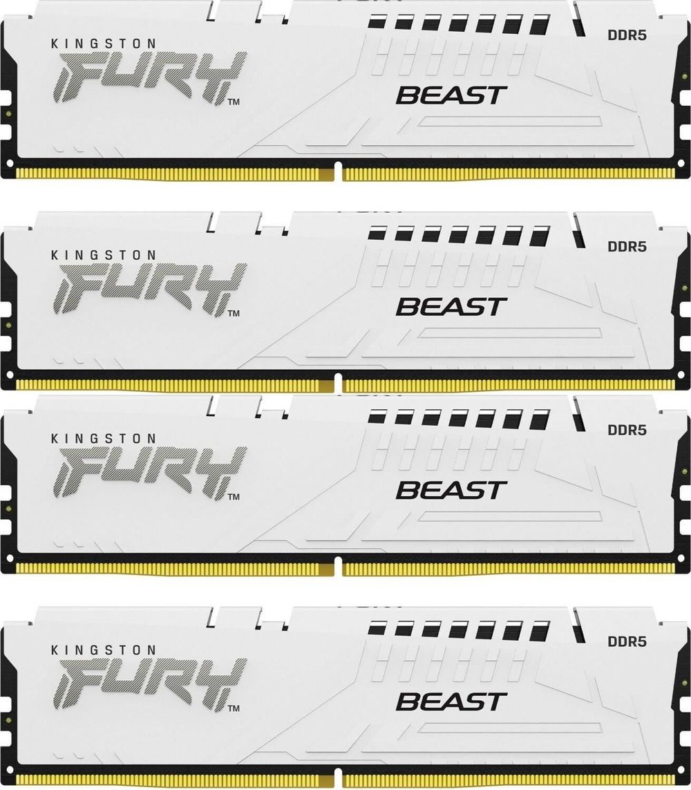 Kingston Fury Оперативная память Beast White DDR5 6000 МГц 4x16 ГБ (KF560C40BWK4-64)