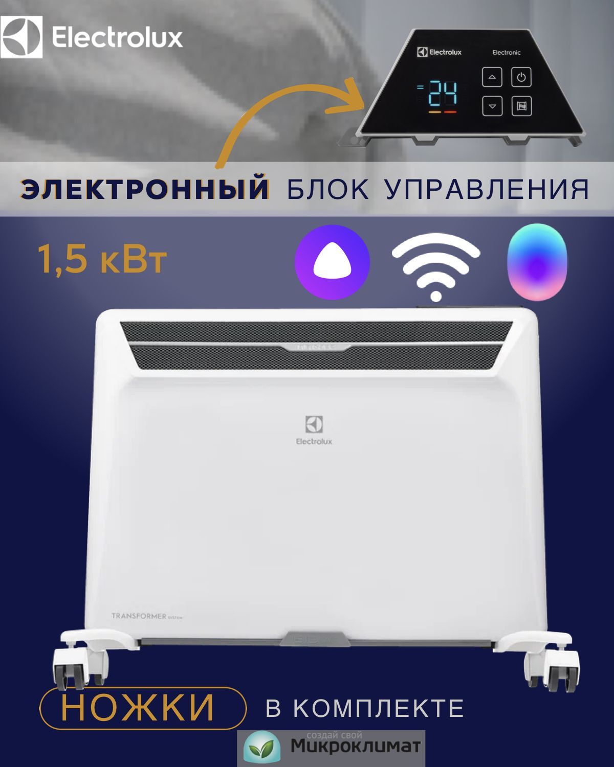 Обогреватель Electrolux ECH/AG2CS electrо_Комплект с ножами_micro купить по  выгодной цене в интернет-магазине OZON (869144490)