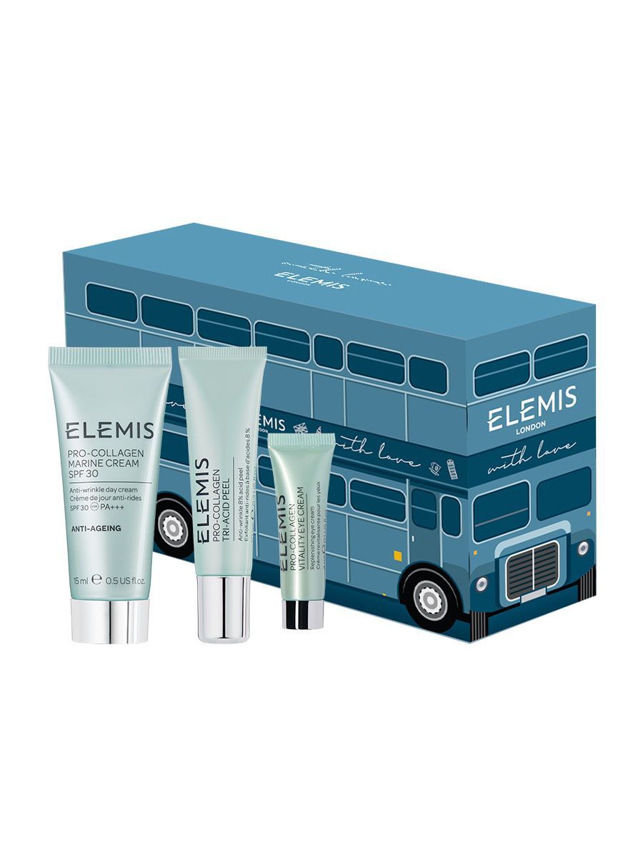 Elemis, Набор для ухода за лицом (пилинг для лица, крем для век, крем для лица SPF 30), Обновление и защита кожи Про-Коллаген