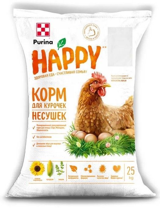 Purina Happy комбикорм для кур несушек от 20 недель