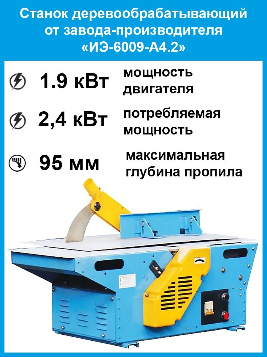 Станок деревообрабатывающий ИЭ-6009-А4.2 (мощн. двиг. 1.9 кВт, потребл.  мощн. 2,4 кВт) 2044 - купить по низкой цене в интернет-магазине OZON  (864566620)