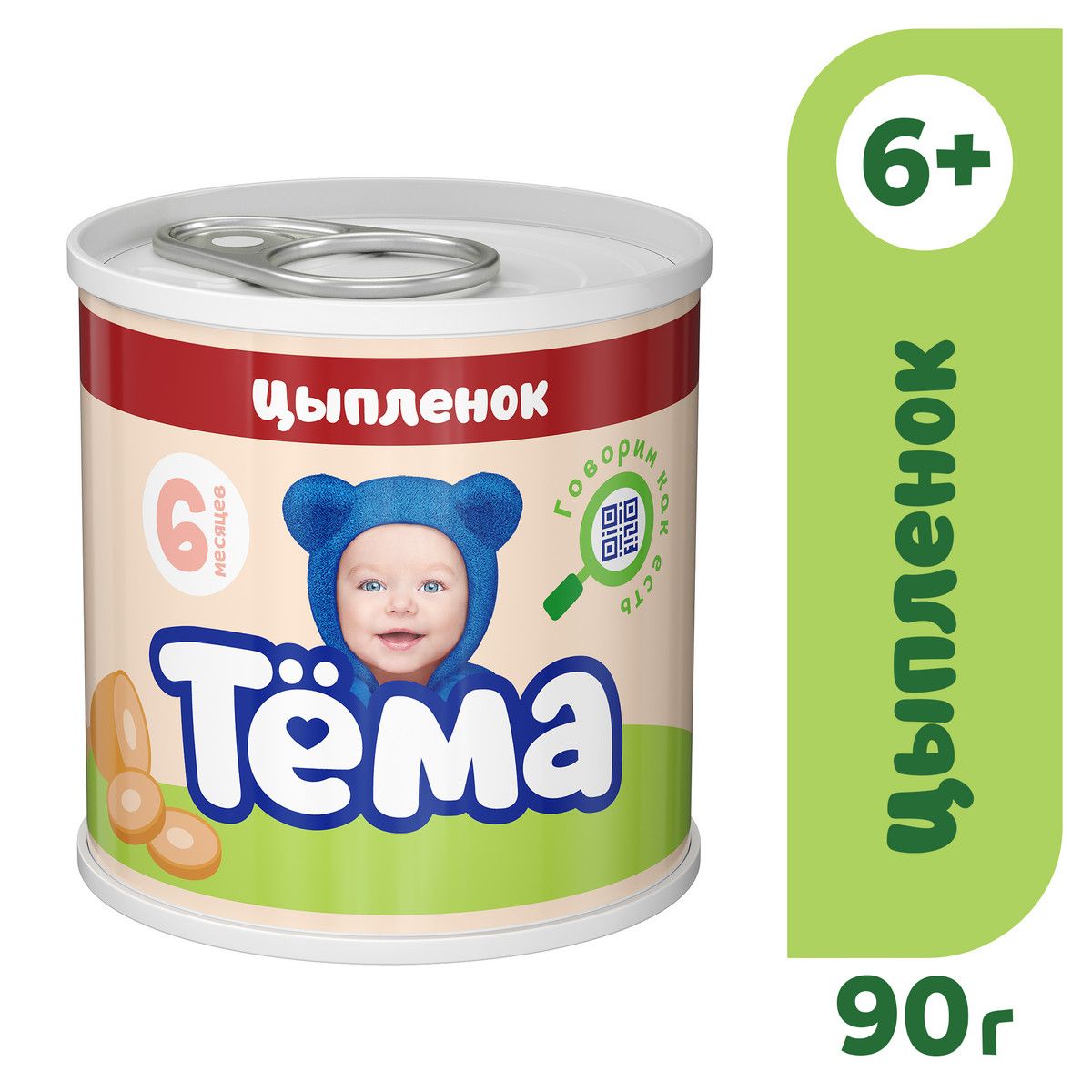 Мясное пюре Тема с цыпленком, с 6 месяцев, 90 г