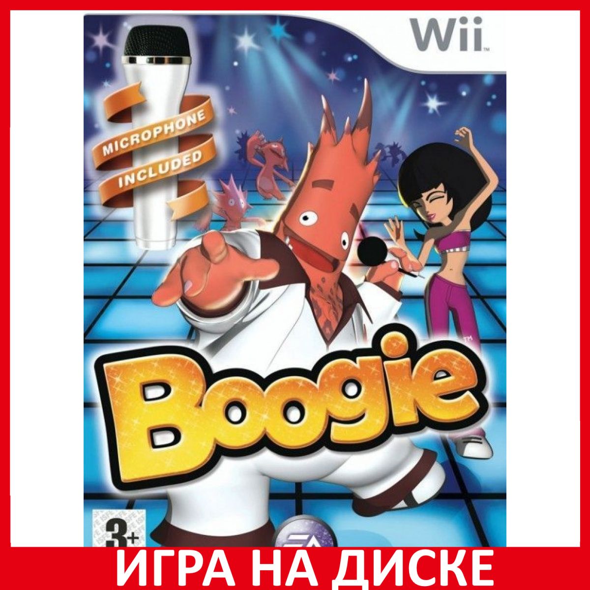 Игра Boogie + Аксессуар Микрофон (Nintendo Wii U, Nintendo Wii, Английская  версия)