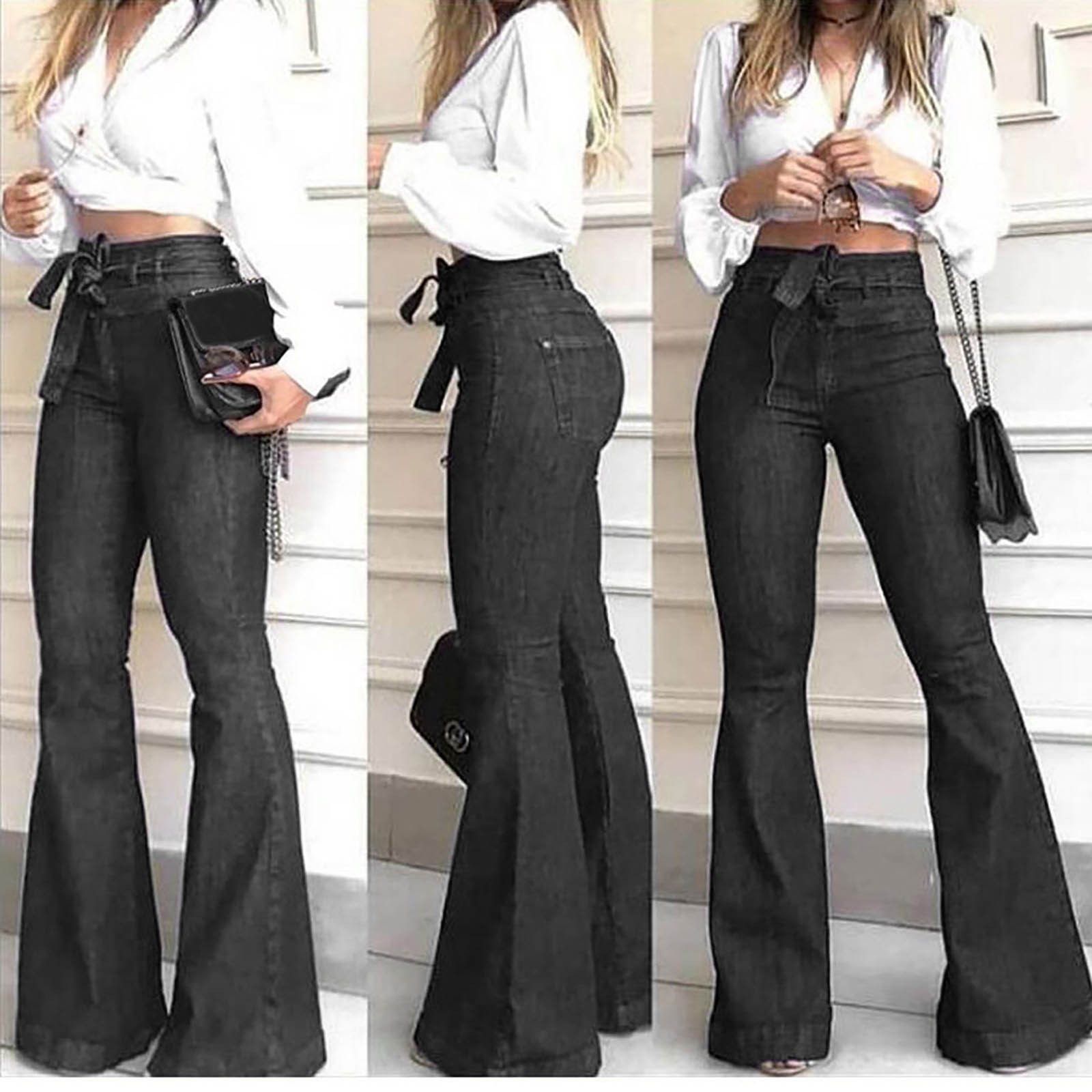 широкие джинсы с каблуками фото