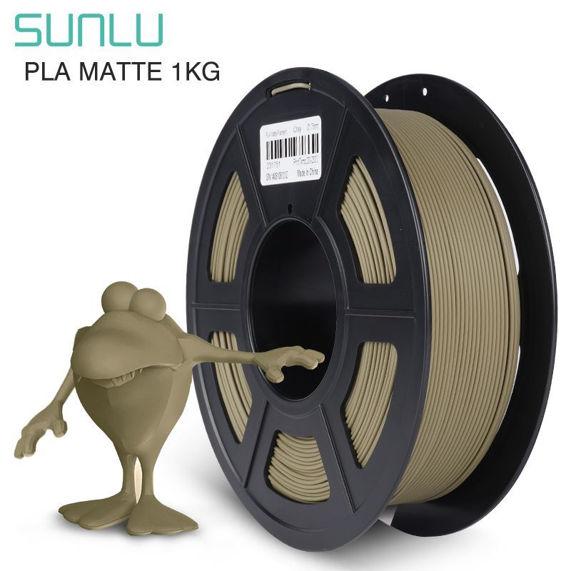 PLAПластикдля3DпринтераSUNLU1кг,Матовыйглиняный(MatteClay)PLA