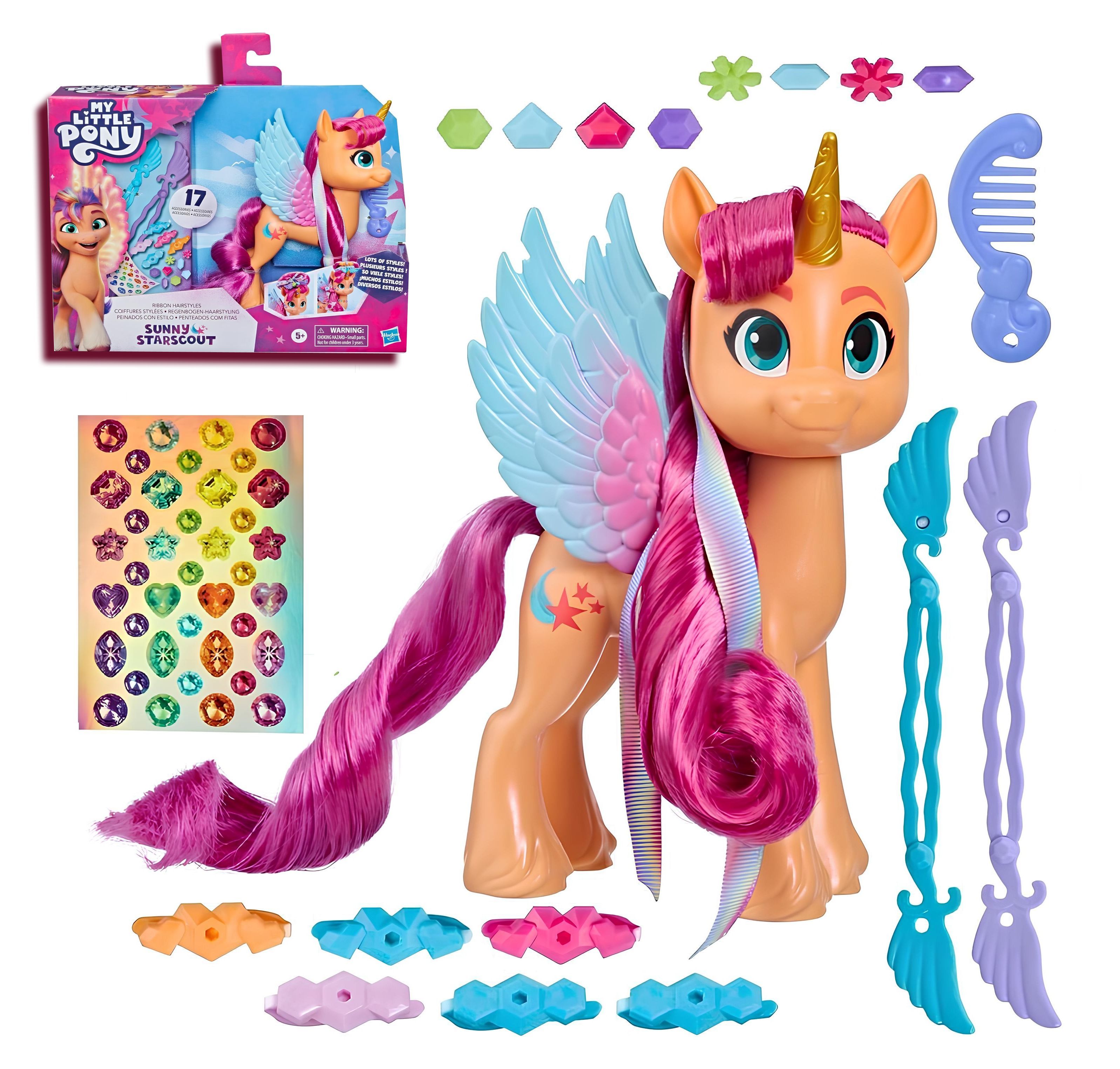 Игровой набор Мой маленький пони Санни Старскаут / Hasbro My Little Pony  Sunny Starscout 17 аксессуаров (18см, оригинал) F3873