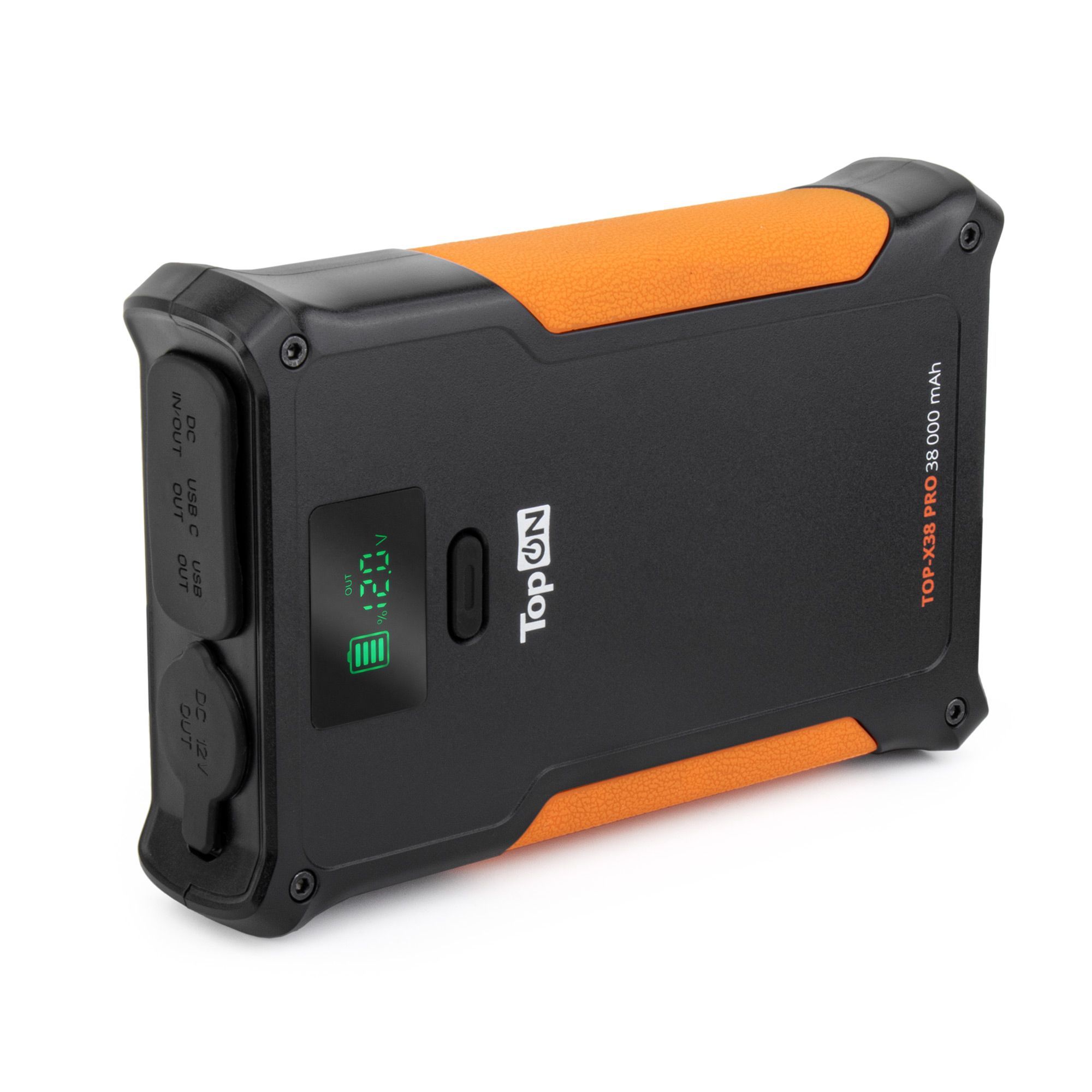 Внешний аккумулятор TopON 38000mAh (TOP-X38 PRO) TYPE-C PD, USB QC3,  авторозетка, IP65, LED