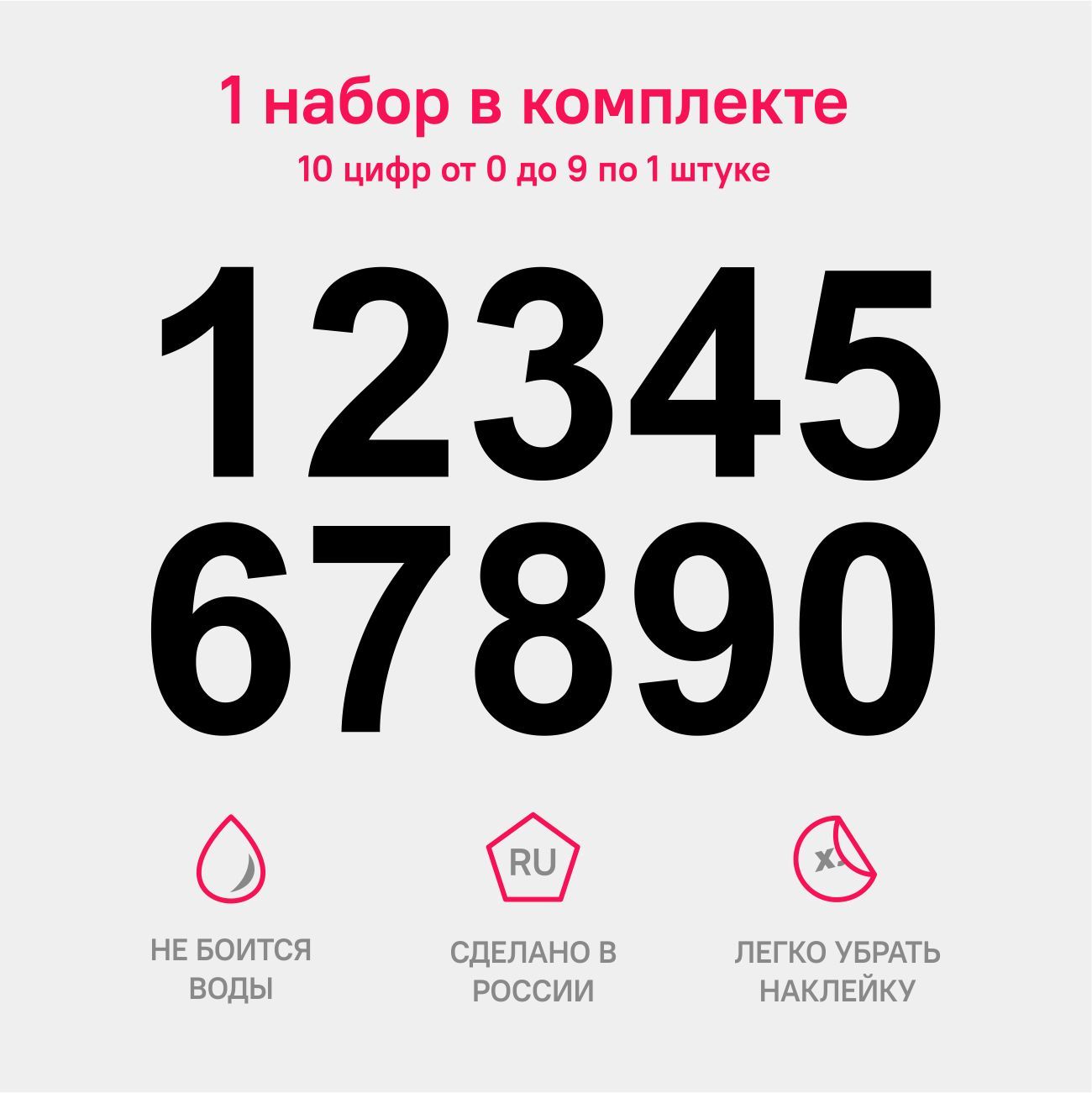 Наклейка на авто набор черных цифр, 1 шт (10 цифр) - купить по выгодным  ценам в интернет-магазине OZON (561368460)