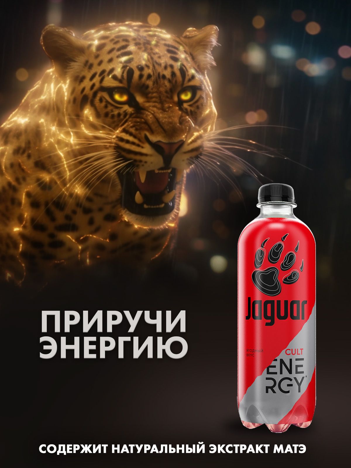 Энергетический напиток Jaguar Cult 0,47 л х 12 шт ПЭТ - купить с доставкой  по выгодным ценам в интернет-магазине OZON (863770791)