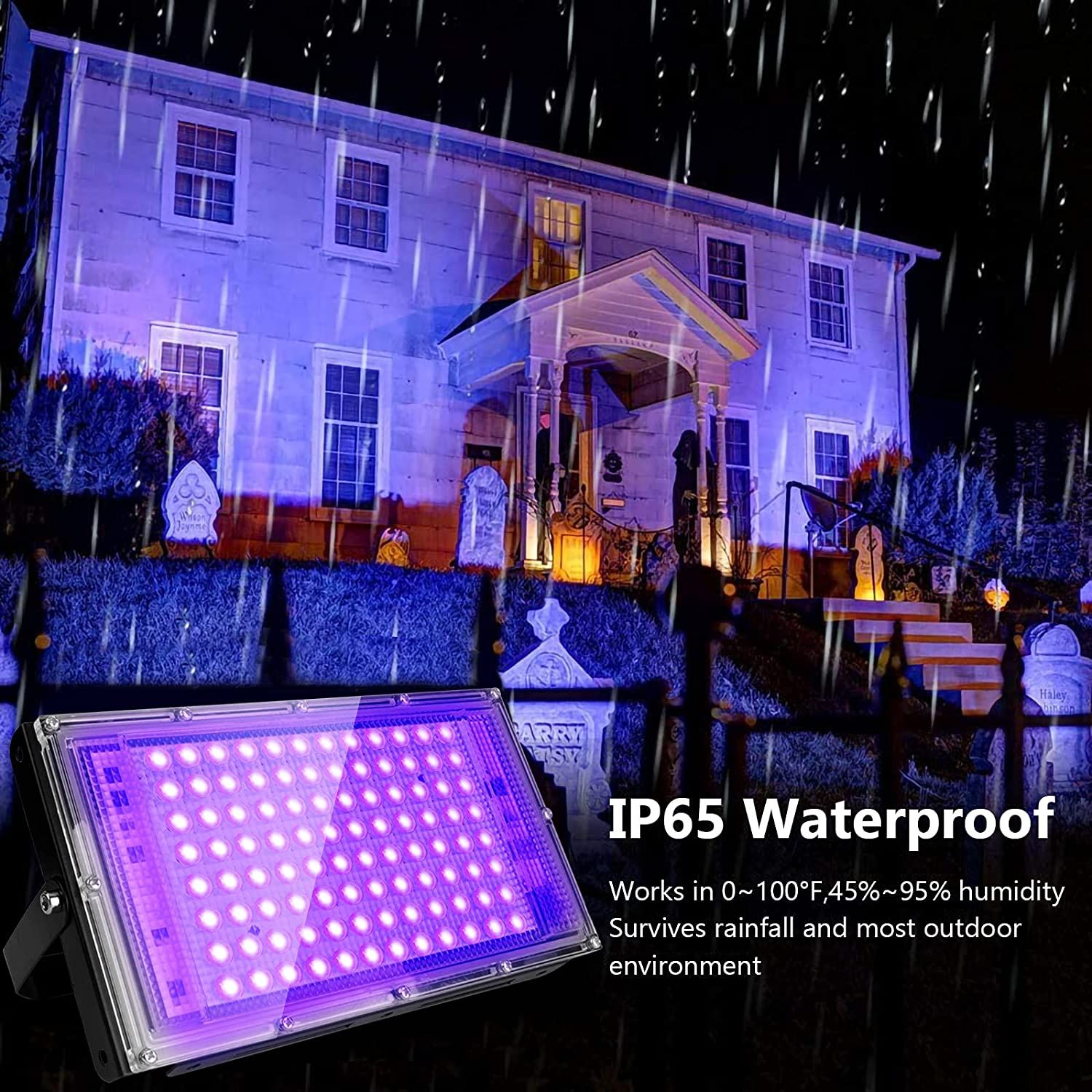 Ультрафиолетовый прожектор UV LED Flood Light УФ лампа , 395-400 нм 100w