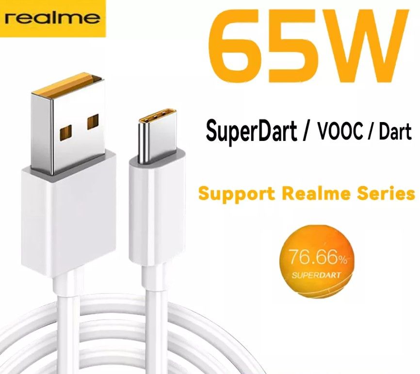 ЗарядныйкабельRealmeSuperVooc/SuperDart65WMax(USBType-C)1м.