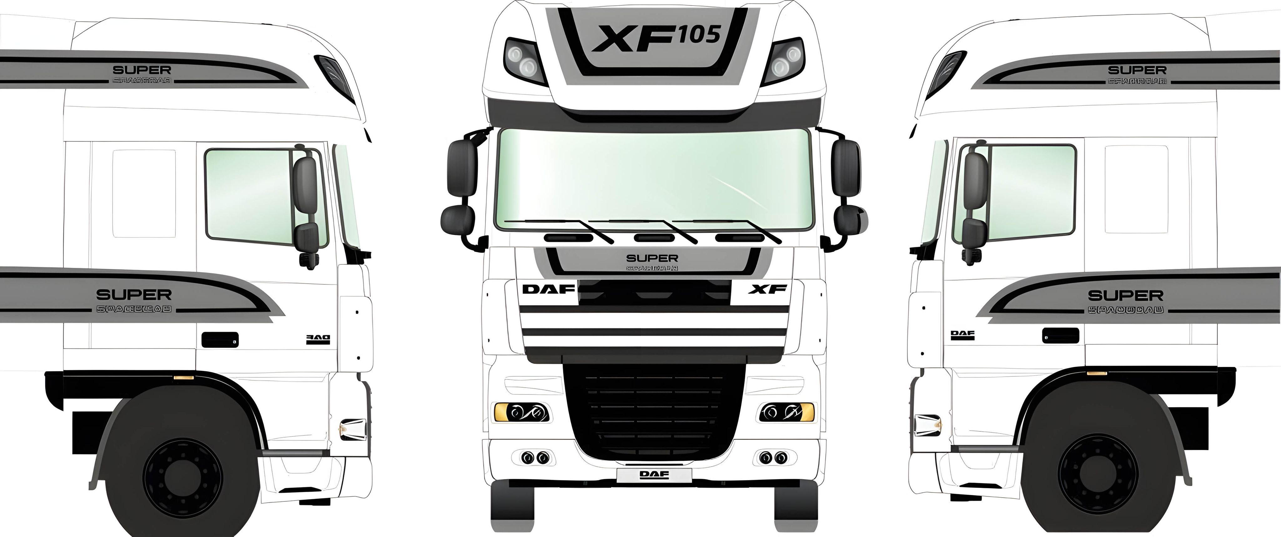 Наклейка даф 105. DAF DAF XF 105. DAF XF 105 вектор. Даф XF 106. DAF XF 105 габариты.