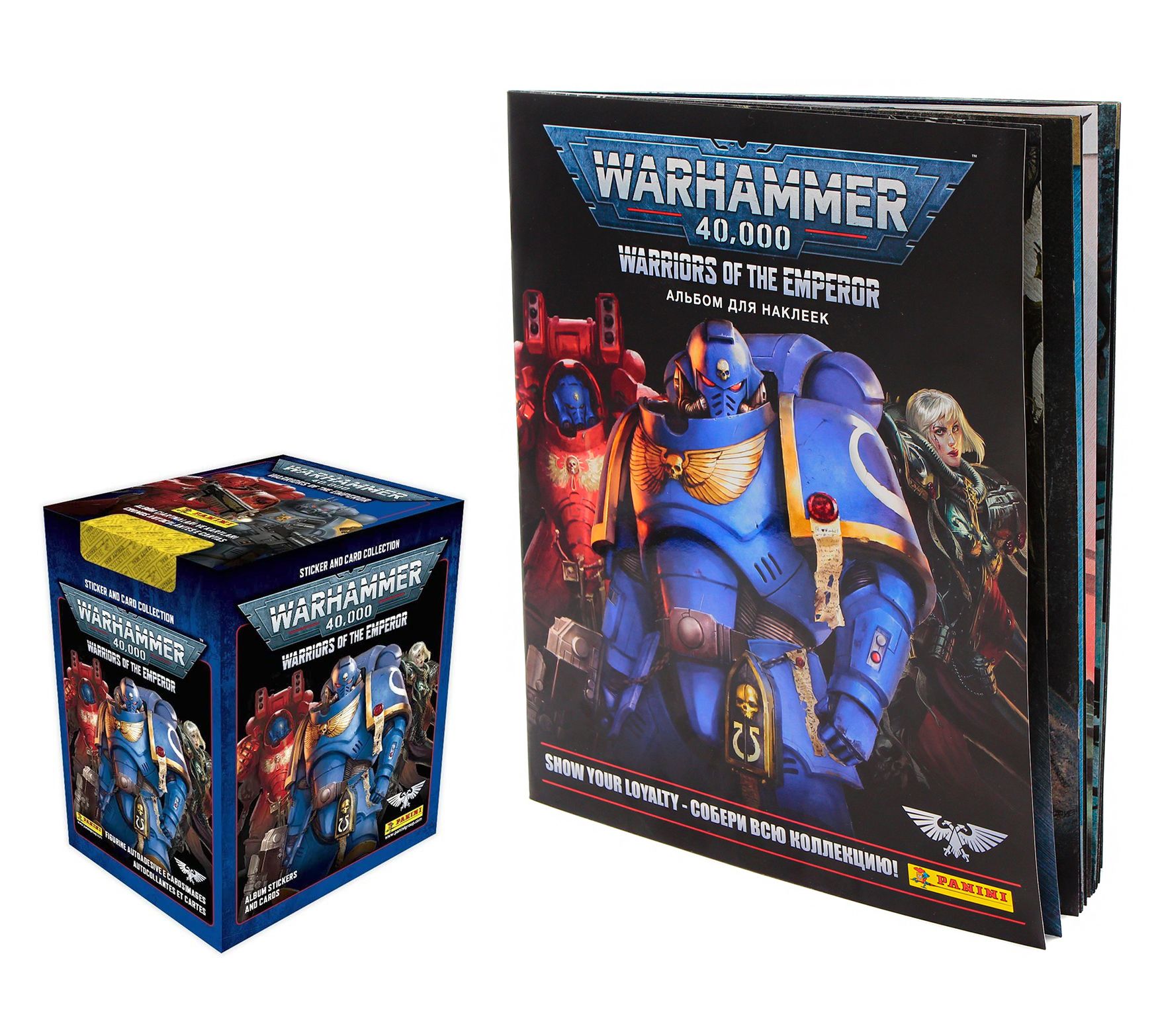 Panini / Бокс наклеек + Альбом Warhammer 40,000: Warriors of the Emperor / 250 наклеек