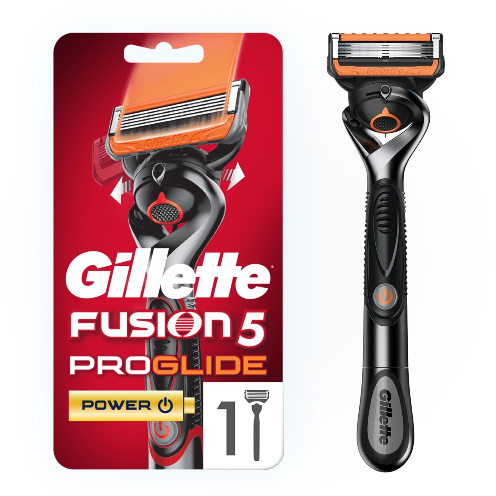 Proglide 5 power. Бритва GILLETEFUSION Power с 1 сменной кассетой (с элементом питания).