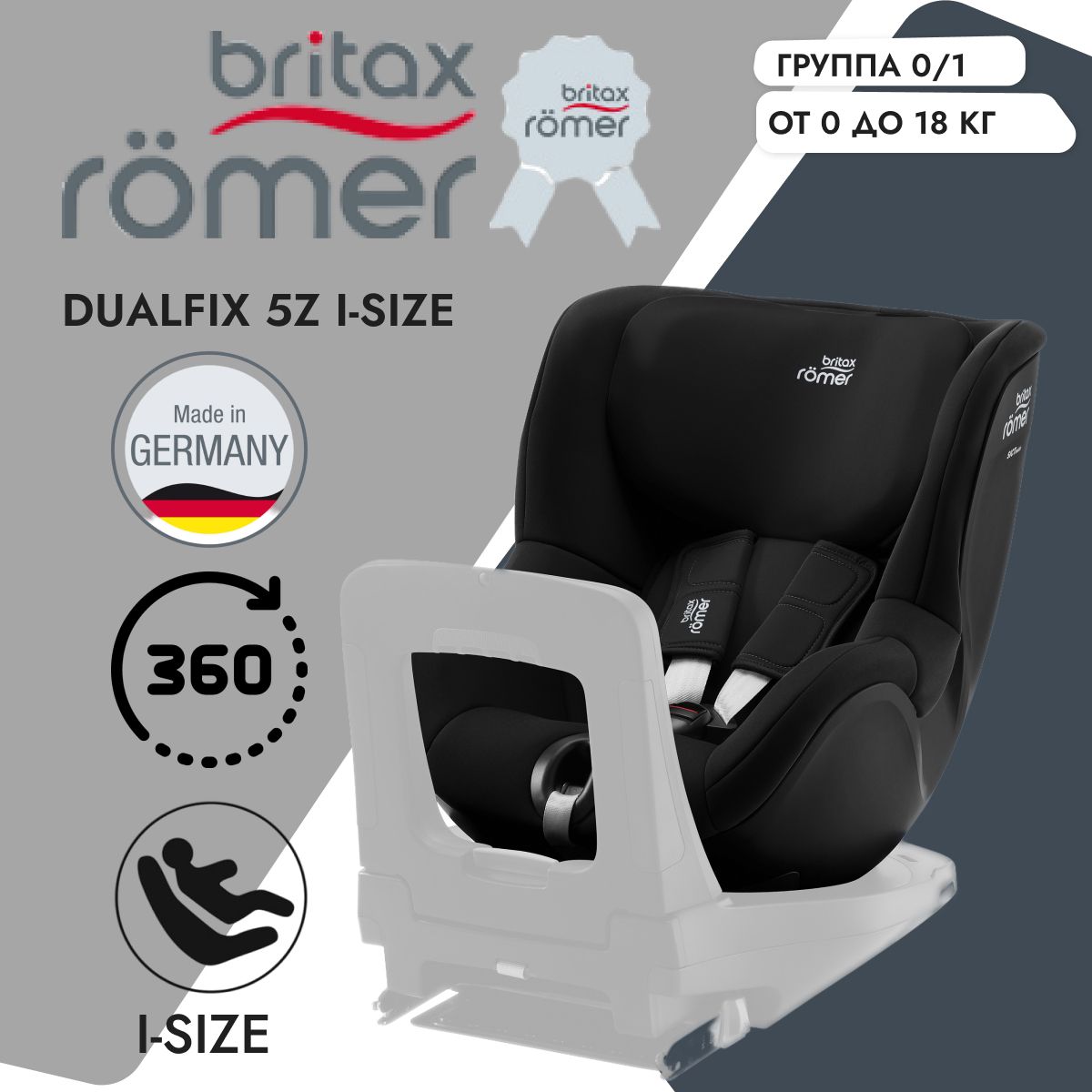 Детское автокресло Britax Romer Dualfix 5Z i-Size Space Black