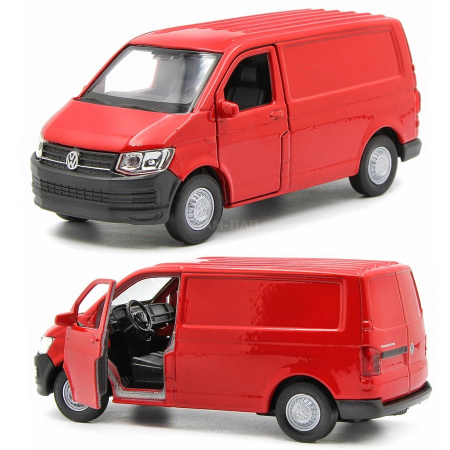 Машинка металлическая Welly 1:39 Volkswagen Transporter T6 Van (Фольксваген  Транспортер) инерционная, двери открываются / Красный - купить с доставкой  по выгодным ценам в интернет-магазине OZON (973630342)