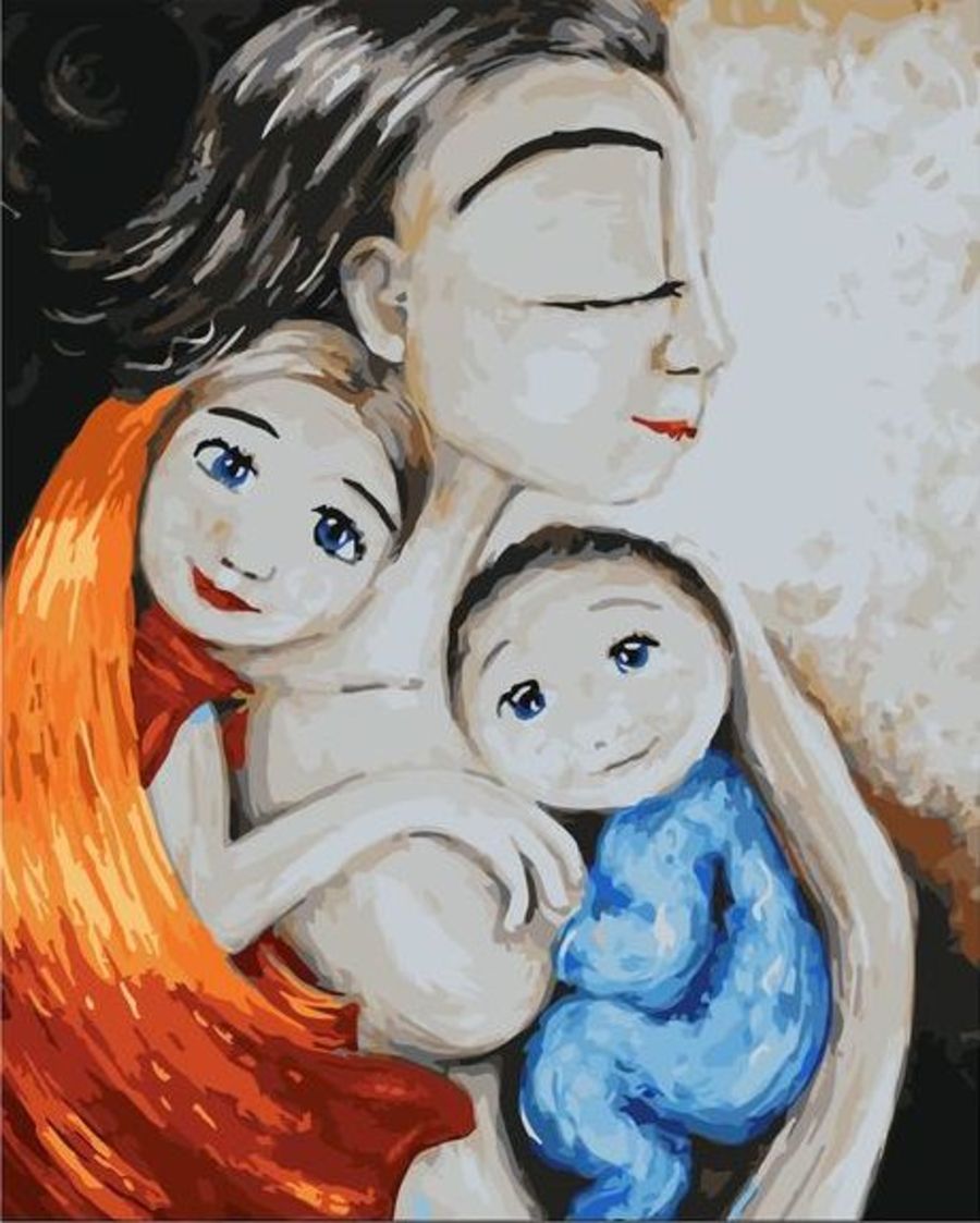 Про маму двух сыновей. Кэти Берггрен картины. Кэти Берггрен картины мама с детьми. Кэти Берггрен картины семья.