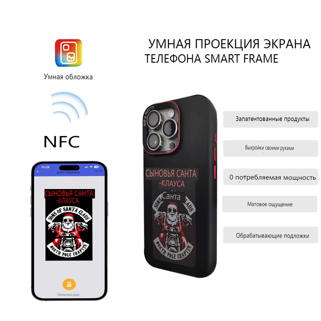 Чехол для телефона с умным чернильным экраном NFC, независимый от передачи  DIY шаблон, подходящий для iphone15PRO, чехол для телефона с защитой от  падений - купить с доставкой по выгодным ценам в интернет-магазине OZON ...