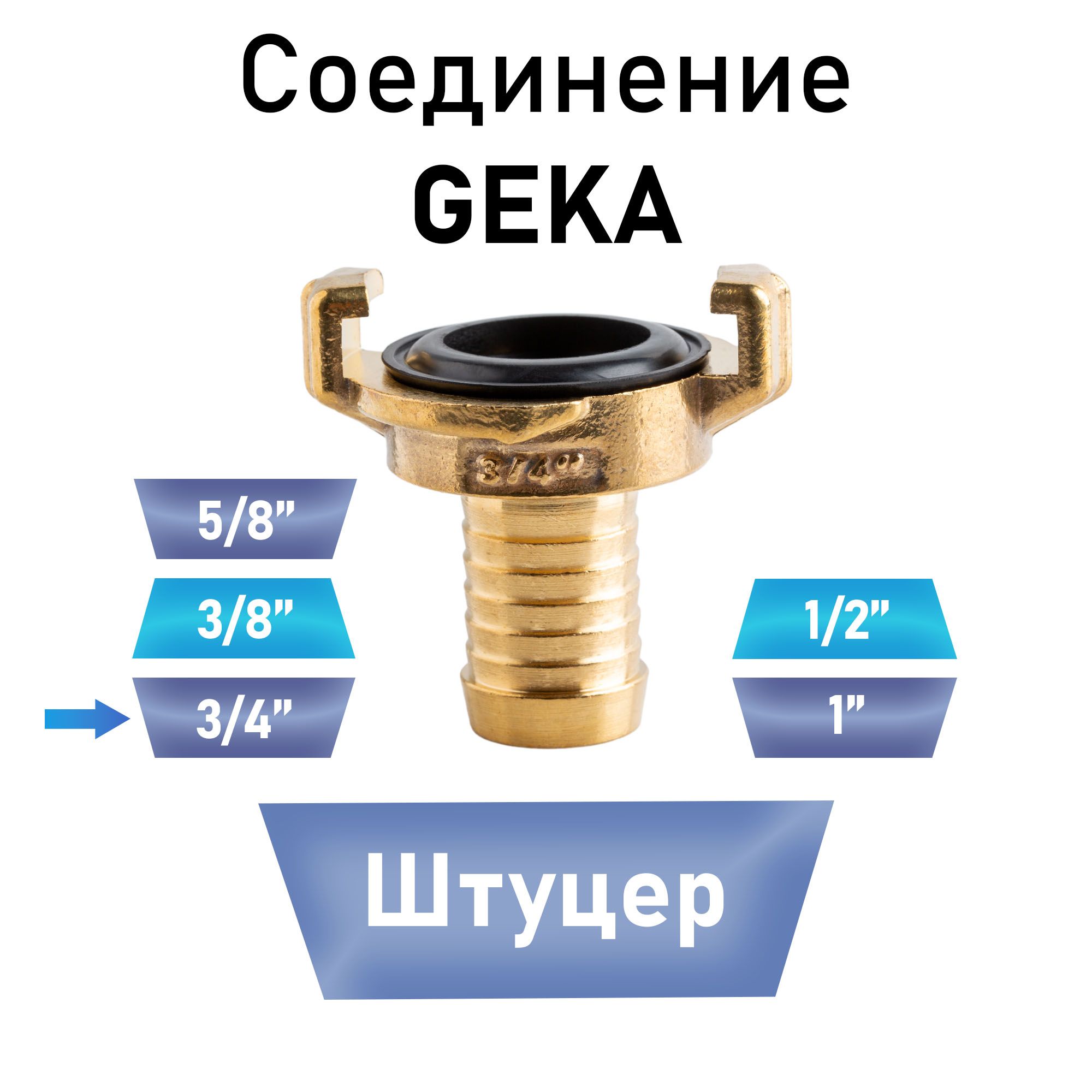 Соединение Гека (GEKA) штуцер 3/4"